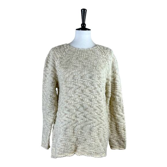 J. Jill Sweater Crew Neck Knit Cream Wool Alpaca Blend Pullover Women’s Large - Picture 10 of 10